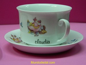 Taza y plato vajilla infantil