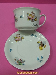 Taza y plato vajilla infantil